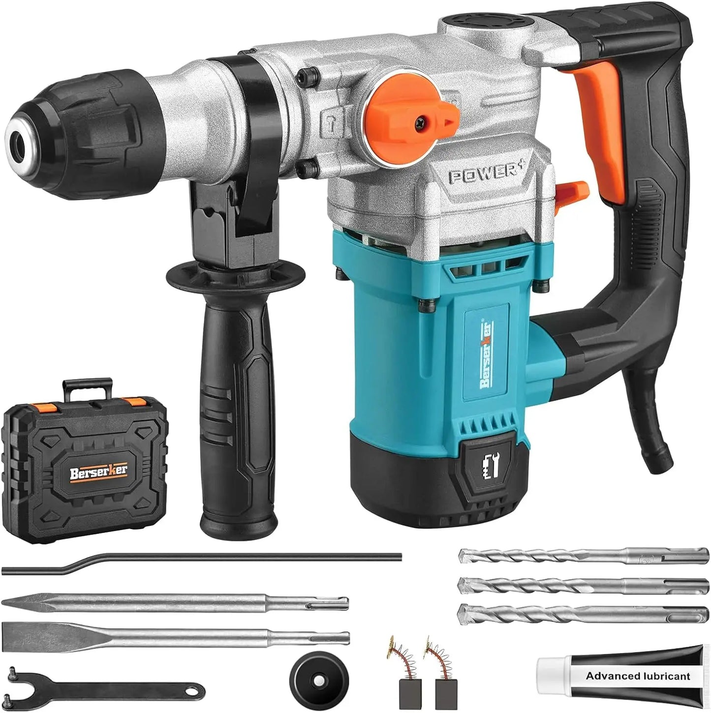 1-1/8" SDS-Plus Rotary Hammer Drill with Safety Clutch,9 Amp 3 Functions Corded Rotomartillo for Concrete